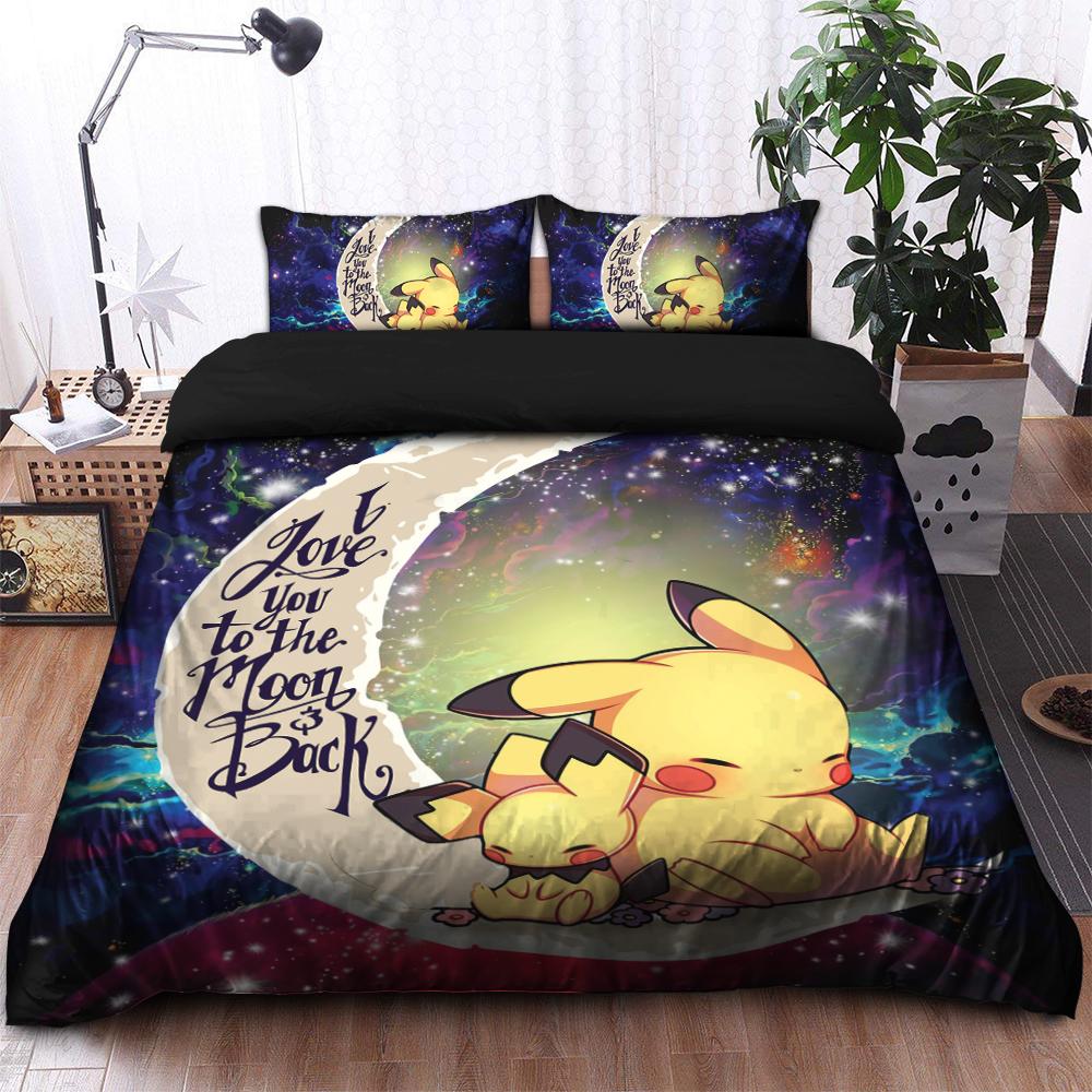 Pikachu Pokemon Galaxy Bedding Set Duvet Cover & 2 Pillowcases