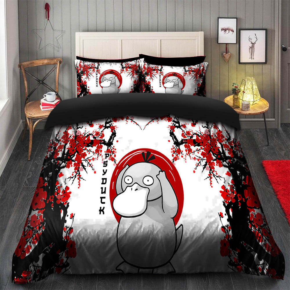 Psyduck Bedding Set Duvet Cover with 2 Pillowcases – Japan Style