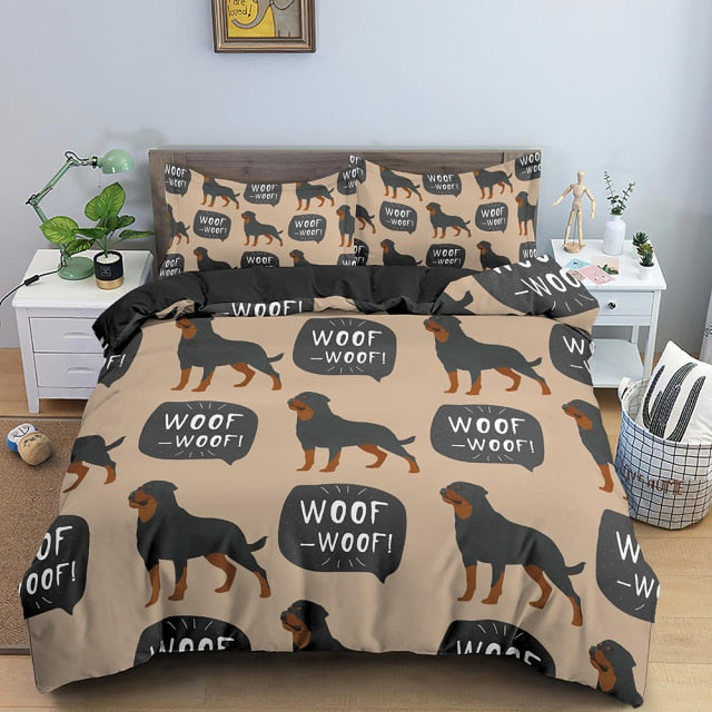 Rottweiler Duvet Cover Set with 2 Pillowcases – Bedding Set