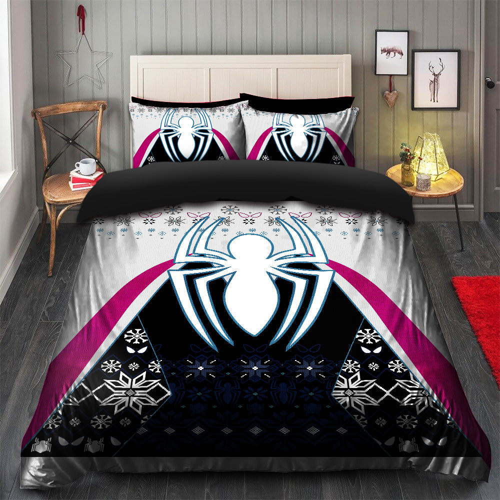 White Christmas Spider Woman Bedding Set – Duvet Cover & 2 Pillowcases