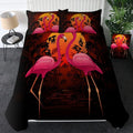 Sunset Flamingo Bedding Set with Duvet Cover and 2 Pillowcases