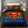 Superman Duvet Cover Set with 2 Pillowcases for Christmas Bedding